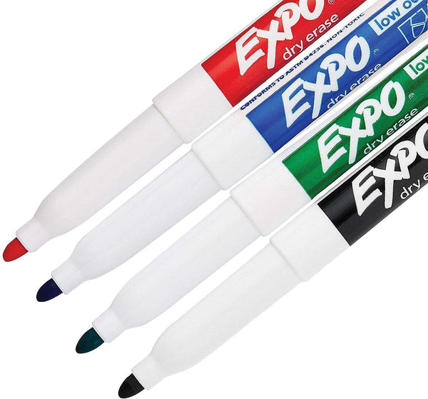 EXPO 86674K Dry-Erase Markers, Fine Point, Nontoxic, 4/Pack, Assorted - Wide World Maps & MORE!