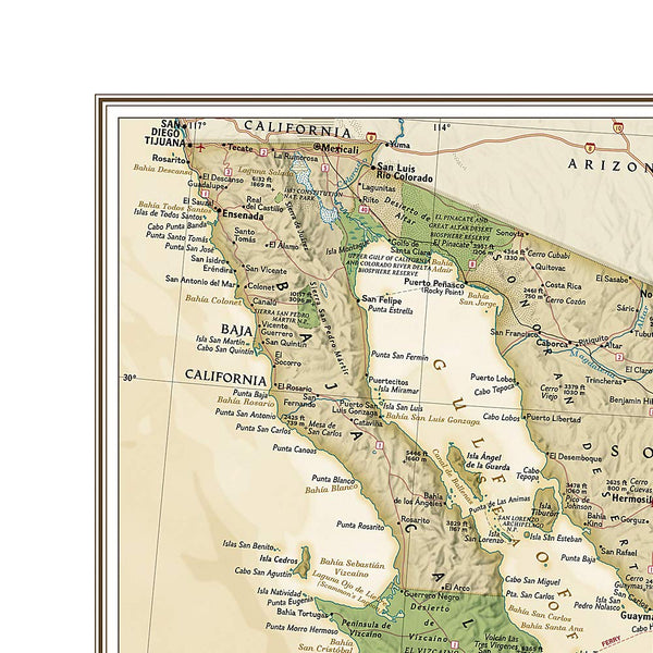 Mexico Executive Wall Map (34.5 × 22.75 inches) (National Geographic Reference Map) - Wide World Maps & MORE! - Map - National Geographic Maps - Wide World Maps & MORE!