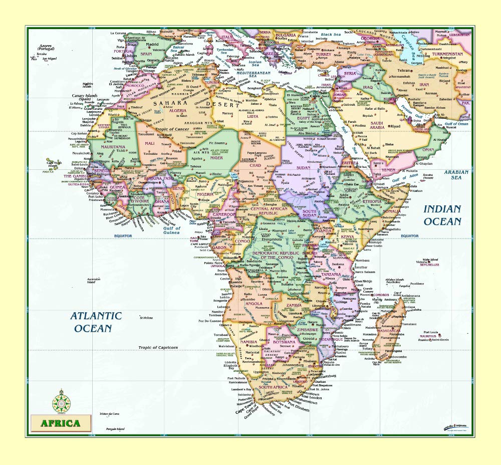 Africa Political Full-Size Wall Map - Wide World Maps & MORE! - Map - Wide World Maps & MORE! - Wide World Maps & MORE!