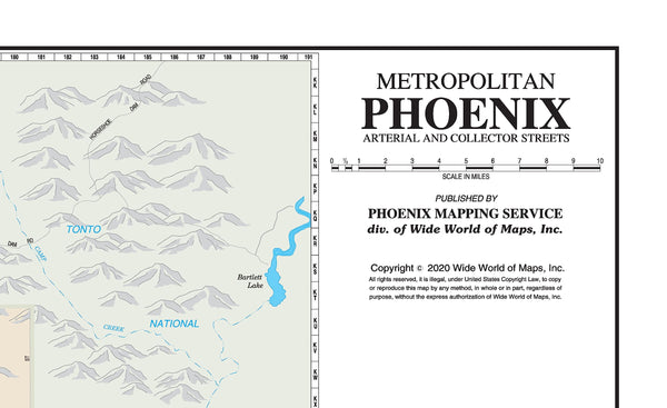 Metropolitan Phoenix Arterial and Collector Streets Standard Desk Map Gloss Laminated [Map] Douglas Minnis - Wide World Maps & MORE!