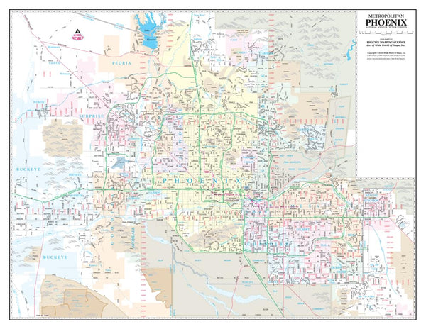 Metropolitan Phoenix Arterial and Collector Streets Standard Desk Map Gloss Laminated [Map] Douglas Minnis - Wide World Maps & MORE!