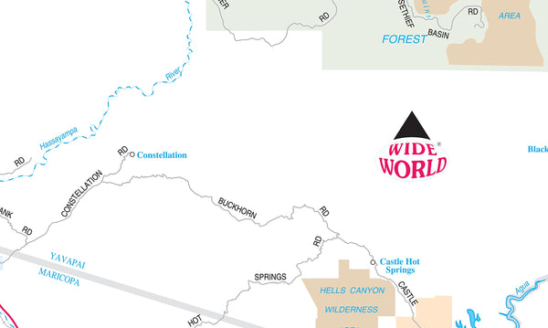 Central Arizona Jumbo Dry-Erase Laminated - Wide World Maps & MORE!