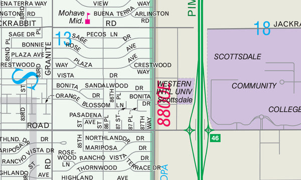 Scottsdale - Salt River Corridor Dry Erase Laminated - Wide World Maps & MORE! - Map - Wide World Maps & MORE! - Wide World Maps & MORE!