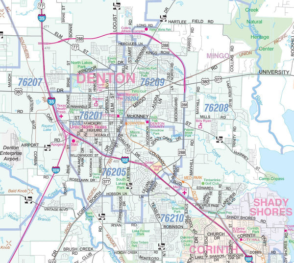 Dallas - Fort Worth Metroplex Detailed Region Wall Map w/Zip Codes *Laminated* LARGE 48"x64" - Wide World Maps & MORE! - Book - Wide World Maps & MORE! - Wide World Maps & MORE!