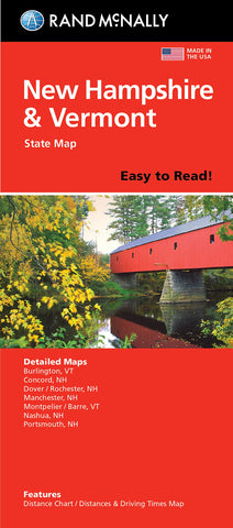 Rand McNally Easy To Read Folded Map: New Hampshire, Vermont State Map [Paperback] Rand McNally - Wide World Maps & MORE!