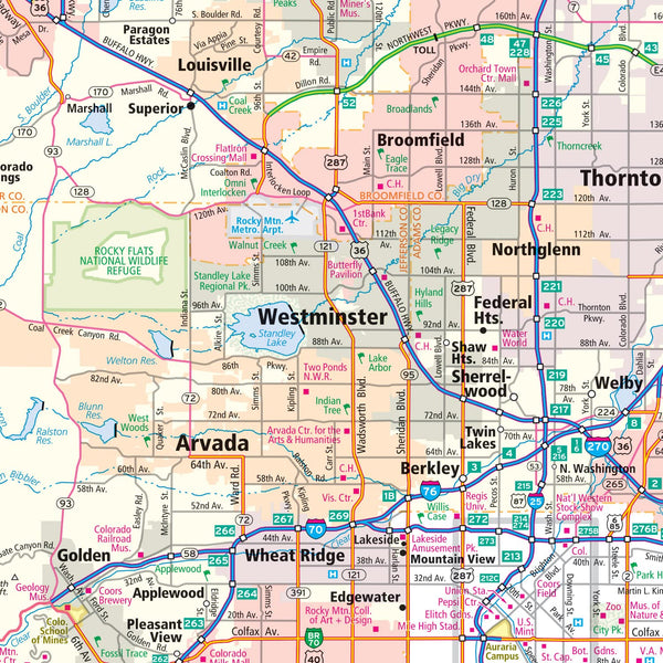 Easy To Fold! Colorado State Laminated Map - Wide World Maps & MORE!