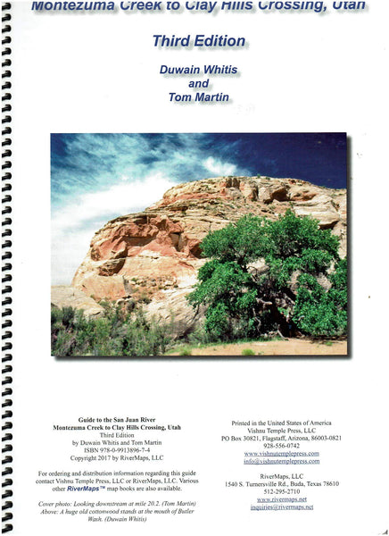 Guide To The San Juan River - Montezuma Creek to Clay Hills Crossing, Utah [Spiral-bound] RiverMaps and Chelsea Crenshaw - Wide World Maps & MORE! - Book - Vishnu Temple Press - Wide World Maps & MORE!