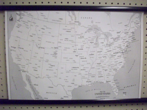 Map of the United States Greyscale Desktop Map Gloss Laminated - Wide World Maps & MORE! - Map - Wide World Maps & MORE! - Wide World Maps & MORE!