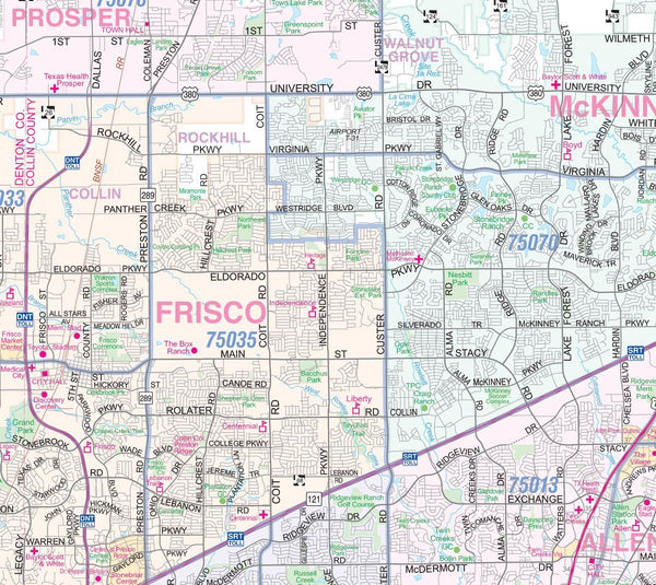 Dallas - Fort Worth Metroplex Detailed Region Wall Map w/Zip Codes *Laminated* LARGE 48"x64" - Wide World Maps & MORE! - Book - Wide World Maps & MORE! - Wide World Maps & MORE!