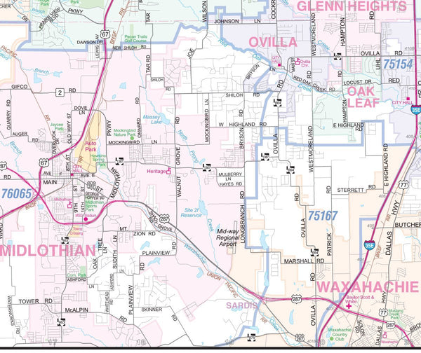 Dallas - Fort Worth Metroplex Detailed Region Wall Map w/Zip Codes *Laminated* LARGE 48"x64" - Wide World Maps & MORE! - Book - Wide World Maps & MORE! - Wide World Maps & MORE!