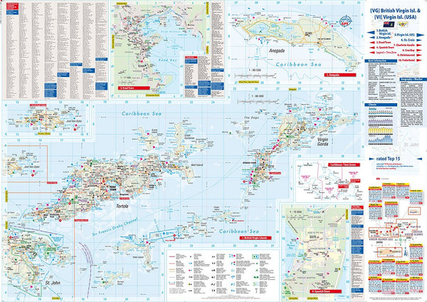Virgin Islands, US & British (English and German Edition) - Wide World Maps & MORE! - Map - Berndtson Maps - Wide World Maps & MORE!