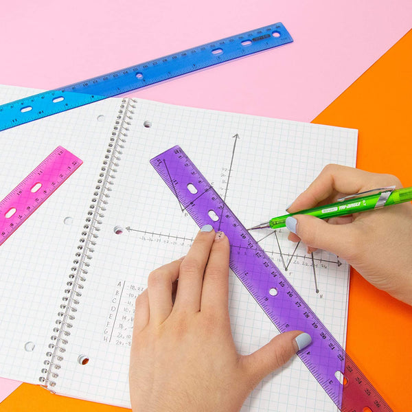 Geometry Ruler Combination Sets w/ Compass (5-Piece) - Wide World Maps & MORE!