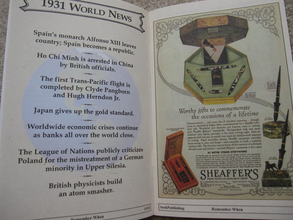 Remember When a Nostalgic Look Back in Time 1931 - Wide World Maps & MORE!