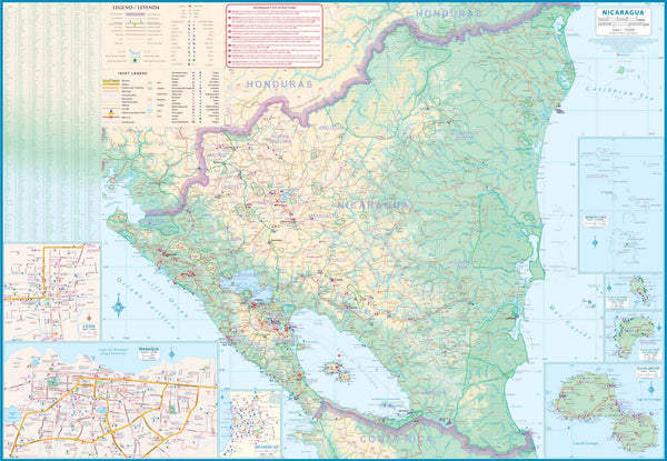 Nicaragua & Honduras Travel Reference Map (Waterproof) 1:700,000 - Wide World Maps & MORE!