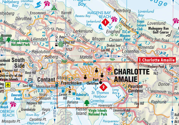 Virgin Islands, US & British (English and German Edition) - Wide World Maps & MORE! - Map - Berndtson Maps - Wide World Maps & MORE!