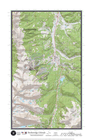 Breckenridge Colorado Ski Area Topographic Keepsake Poster Map (with ski runs, lifts and gondolas; hiking trails, topo markings & elevation markings) - Wide World Maps & MORE! - Book - Wide World Maps & MORE! - Wide World Maps & MORE!