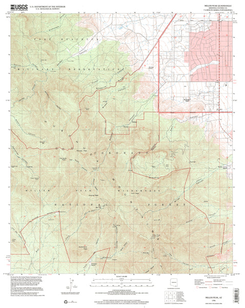 Miller Peak, Arizona (7.5'×7.5' Topographic Quadrangle) - Wide World Maps & MORE!