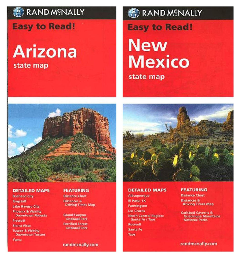 Rand McNally State Maps: Arizona and New Mexico (2 Maps) - Wide World Maps & MORE! - Office Product - Rand McNally - Wide World Maps & MORE!