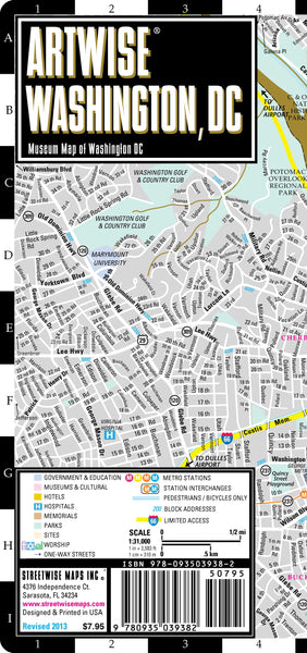 New Artwise Washington, DC, Laminated Museum Map (Streetwise Maps) - Wide World Maps & MORE! - Book - StreetWise - Wide World Maps & MORE!