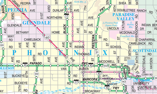 Central Arizona Jumbo Dry-Erase Laminated - Wide World Maps & MORE!