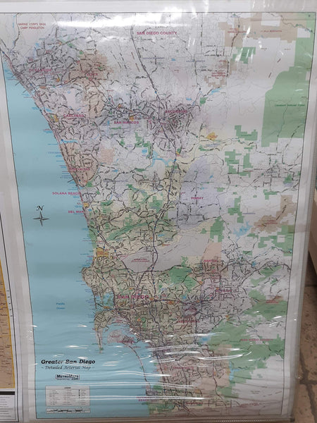 Greater SAN DIEGO California Wall Map Plain *Laminated* SMALL 24"×36" - Wide World Maps & MORE! - Map - Wide World Maps & MORE! - Wide World Maps & MORE!