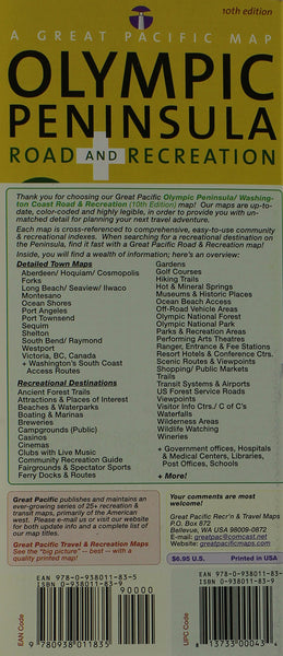 Olympic Peninsula/ Washington Coast, Road & Recreation Map, 10th Edition - Wide World Maps & MORE! - Map - Great Pacific Recreation & Travel Maps - Wide World Maps & MORE!