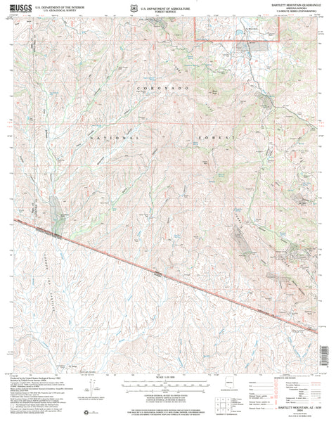 BARTLETT MOUNTAIN, AZ/SO (7.5'×7.5' Topographic Quadrangle) - Wide World Maps & MORE! - Map - Wide World Maps & MORE! - Wide World Maps & MORE!