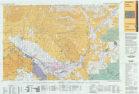 Colorado: Grand Junction : 1:100,000-scale topographic map : 30 x 60 minute series (topographic) (Surface management status, mineral management status) - Wide World Maps & MORE!