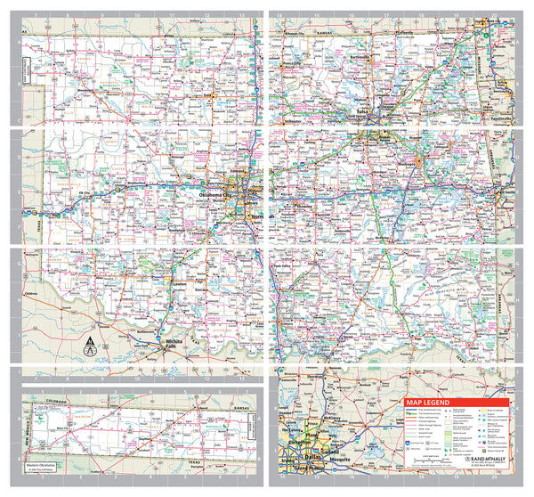 Rand McNally Easy To Fold: Oklahoma State Laminated Map Rand McNally - Wide World Maps & MORE!