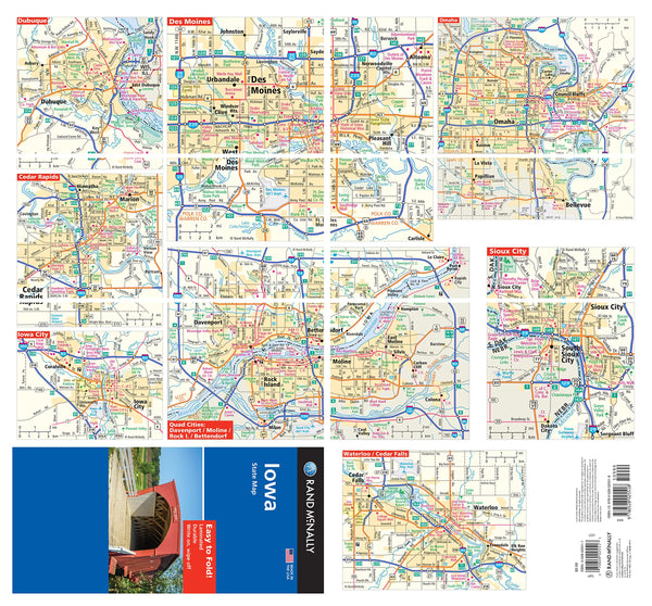 Rand McNally Easy To Fold: Iowa State Laminated Map [Map] Rand McNally - Wide World Maps & MORE!