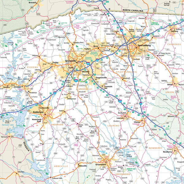 South Carolina Regional Map Easy To Read! Folded Map - Wide World Maps & MORE!