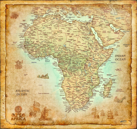 Africa Antique-Style Full-Size Wall Map - Wide World Maps & MORE! - Map - Wide World Maps & MORE! - Wide World Maps & MORE!