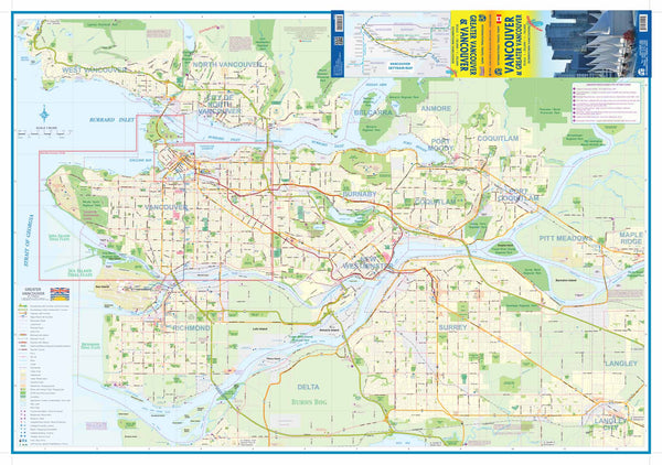 Waterproof Vancouver & Greater Vancouver with Downtown Vancouver - Wide World Maps & MORE! - Map - ITMB Publishing - Wide World Maps & MORE!