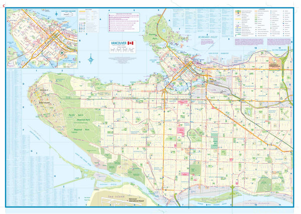 Waterproof Vancouver & Greater Vancouver with Downtown Vancouver - Wide World Maps & MORE! - Map - ITMB Publishing - Wide World Maps & MORE!