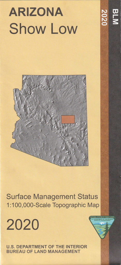 Show Low Surface Management Status 1:1000,000-Scale Topographic Map (Arizona) - Wide World Maps & MORE!