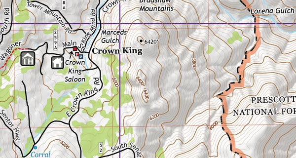Crown King, Arizona Map / Off-Road Series - Wide World Maps & MORE!