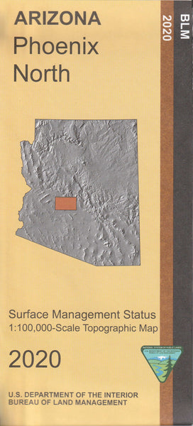Phoenix North Surface Management Status 1:100,000-Scale Topographic Map - Wide World Maps & MORE!