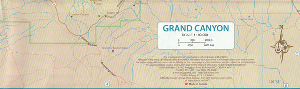 Grand Canyon 1:90,000 and Arizona 1:1,000,000 Travel Reference Map - Wide World Maps & MORE!