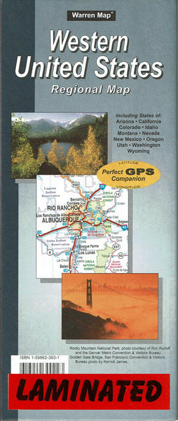 Western United States Regional Map Gloss Laminated - Wide World Maps & MORE!