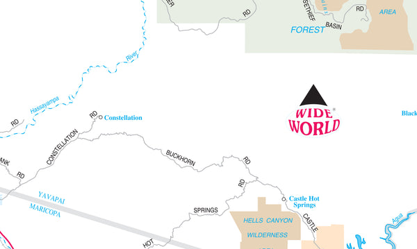 Central Arizona Jumbo Dry-Erase Ready-to-Hang - Wide World Maps & MORE!