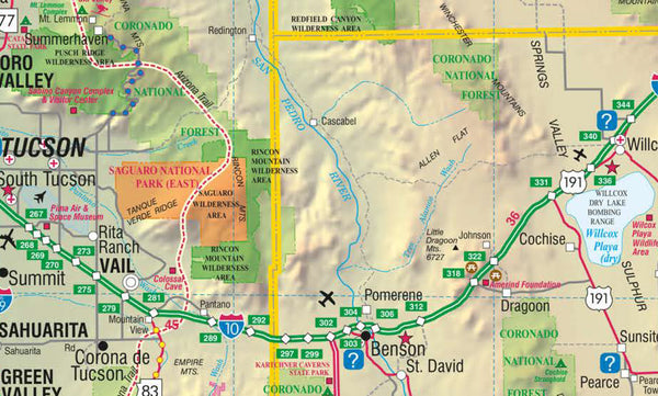 Gloss Laminated Metropolitan Tucson Arterial and Collector Streets Map Including a Detailed Regional Map of Southeastern Arizona - Wide World Maps & MORE! - Map - Wide World Maps & MORE! - Wide World Maps & MORE!