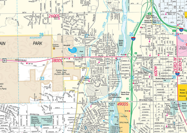 Tucson Central Corridor Full-Size Paper, Non-Laminated - Wide World Maps & MORE!