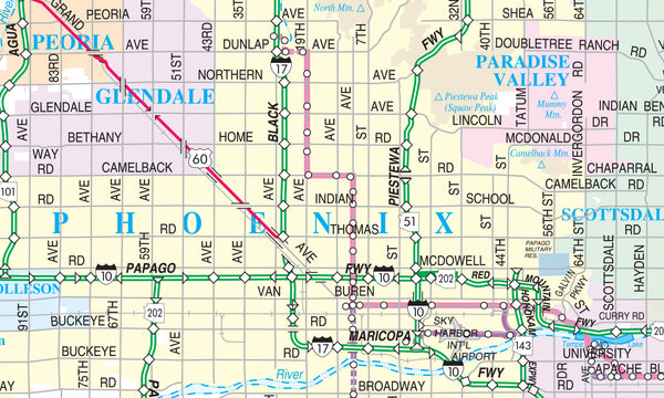 Central Arizona Jumbo Dry-Erase Ready-to-Hang - Wide World Maps & MORE!