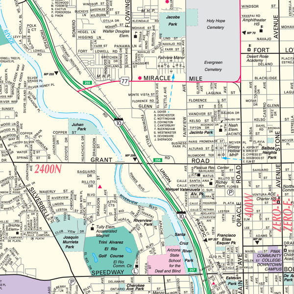 Tucson Metropolitan Full Detail Wall Map - Wide World Maps & MORE! - Map - Wide World Maps & MORE! - Wide World Maps & MORE!