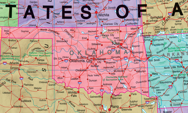 Political Lightsea United States of America Paper/Non-Laminated - Wide World Maps & MORE! - Map - Wide World Maps & MORE! - Wide World Maps & MORE!