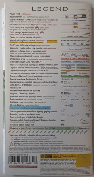 Boulder Nederland Colorado Trails Recreation Topo Map - Wide World Maps & MORE!