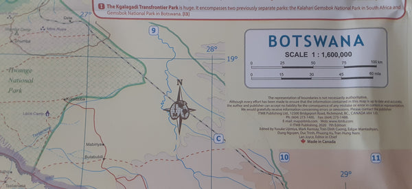 Botswana & Zimbabwe Waterproof | Gaborone, Central Harare, Central Bulawayo, Victoria Falls - Wide World Maps & MORE!